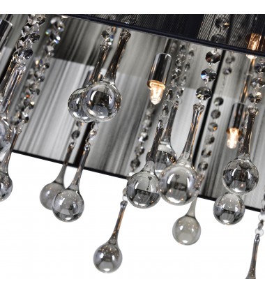  Water Drop 17 Light Drum Shade Chandelier With Chrome Finish (5005P48C(B-S)) - CWI
