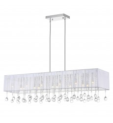  Water Drop 17 Light Drum Shade Chandelier With Chrome Finish (5005P48C(W-C)) - CWI