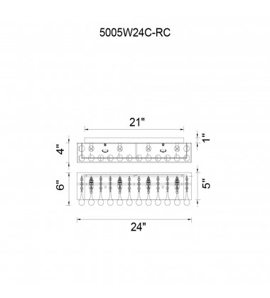  Water Drop 4 Light Vanity Light With Chrome Finish (5005W24C-RC (W)) - CWI