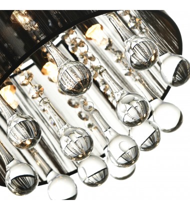 Water Drop 4 Light Drum Shade Flush Mount With Chrome Finish (5006C10C-R (B)) - CWI Water Drop 4 Light Drum Shade Flush Mount With Chrome Finish (5006C10C-R (B)) - CWI