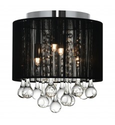  Water Drop 4 Light Drum Shade Flush Mount With Chrome Finish (5006C10C-R (B)) - CWI