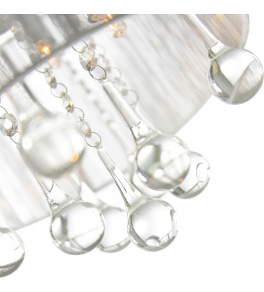 Water Drop 4 Light Drum Shade Flush Mount With Chrome Finish (5006C10C-R (S)) - CWI