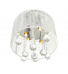  Water Drop 4 Light Drum Shade Flush Mount With Chrome Finish (5006C10C-R (W)) - CWI