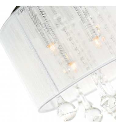 Water Drop 4 Light Drum Shade Flush Mount With Chrome Finish (5006C10C-R (W)) - CWI Water Drop 4 Light Drum Shade Flush Mount With Chrome Finish (5006C10C-R (W)) - CWI