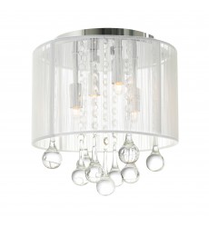  Water Drop 4 Light Drum Shade Flush Mount With Chrome Finish (5006C10C-R (W)) - CWI