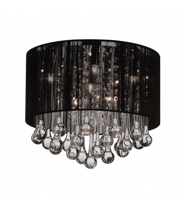 Water Drop 6 Light Drum Shade Flush Mount With Chrome Finish (5006C14C-R (B)) - CWI Water Drop 6 Light Drum Shade Flush Mount With Chrome Finish (5006C14C-R (B)) - CWI