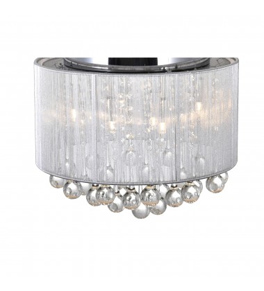  Water Drop 6 Light Drum Shade Flush Mount With Chrome Finish (5006C14C-R (S)) - CWI