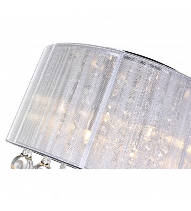  Water Drop 6 Light Drum Shade Flush Mount With Chrome Finish (5006C14C-R (S)) - CWI