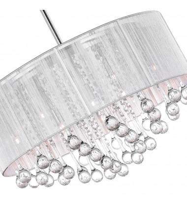  Water Drop 9 Light Drum Shade Chandelier With Chrome Finish (5006P22C-R(W)) - CWI