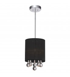 Water Drop 1 Light Drum Shade Mini Pendant With Chrome Finish Water Drop 1 Light Drum Shade Mini Pendant With Chrome Finish (5006P6C-R (B)) - CWI