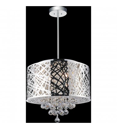 Eternity 6 Light Drum Shade Chandelier With Chrome Finish (5008P16ST-R) - CWI Eternity 6 Light Drum Shade Chandelier With Chrome Finish (5008P16ST-R) - CWI
