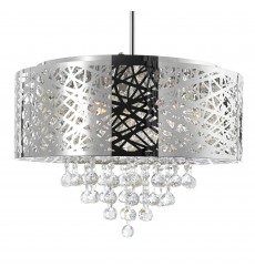  Eternity 9 Light Drum Shade Chandelier With Chrome Finish (5008P22ST-R) - CWI