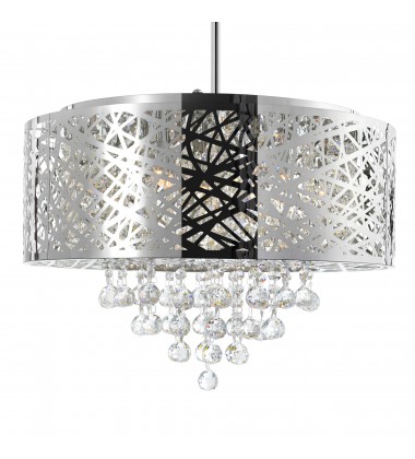 Eternity 9 Light Drum Shade Chandelier With Chrome Finish (5008P22ST-R) - CWI Eternity 9 Light Drum Shade Chandelier With Chrome Finish (5008P22ST-R) - CWI