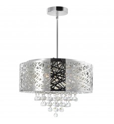  Eternity 9 Light Drum Shade Chandelier With Chrome Finish (5008P22ST-R) - CWI