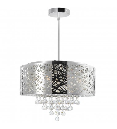 Eternity 9 Light Drum Shade Chandelier With Chrome Finish (5008P22ST-R) - CWI Eternity 9 Light Drum Shade Chandelier With Chrome Finish (5008P22ST-R) - CWI