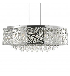  Eternity 8 Light Drum Shade Chandelier With Chrome Finish (5008P32ST-O) - CWI