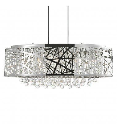  Eternity 8 Light Drum Shade Chandelier With Chrome Finish (5008P32ST-O) - CWI