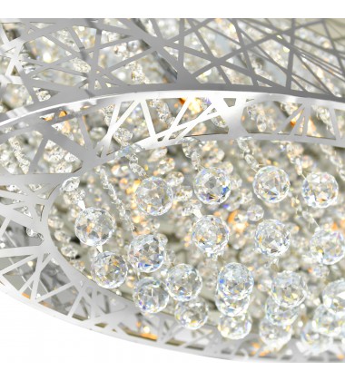  Eternity 8 Light Drum Shade Chandelier With Chrome Finish (5008P32ST-O) - CWI