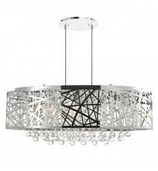  Eternity 8 Light Drum Shade Chandelier With Chrome Finish (5008P32ST-O) - CWI
