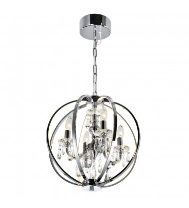  Abia 4 Light Up Chandelier With Chrome Finish (5025P16C-4) - CWI