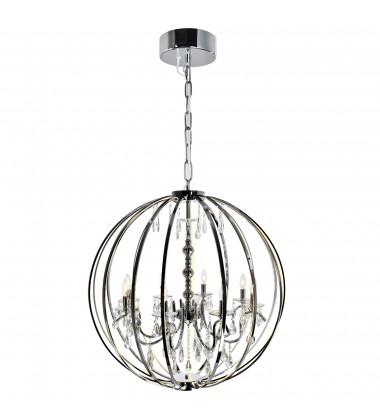  Abia 8 Light Up Chandelier With Chrome Finish (5025P34C-8) - CWI