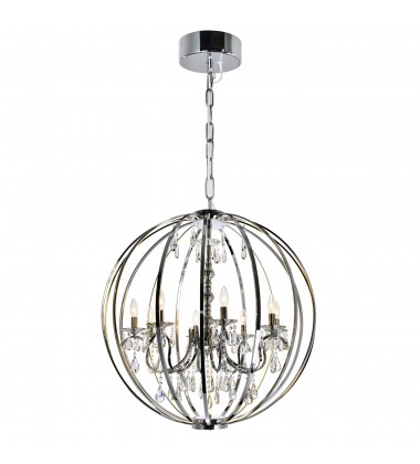  Abia 8 Light Up Chandelier With Chrome Finish (5025P34C-8) - CWI