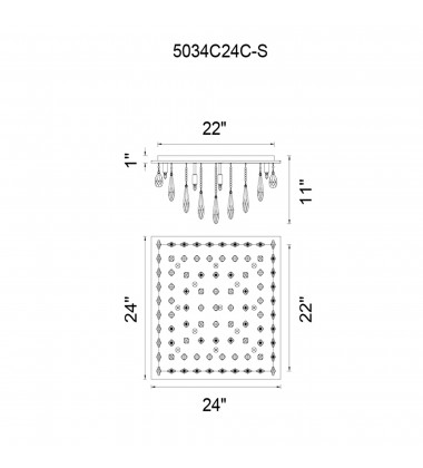  Bianca 13 Light Flush Mount With Chrome Finish (5034C24C-S) - CWI