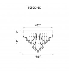  Fountain 4 Light Flush Mount With Chrome Finish (5050C16C) - CWI