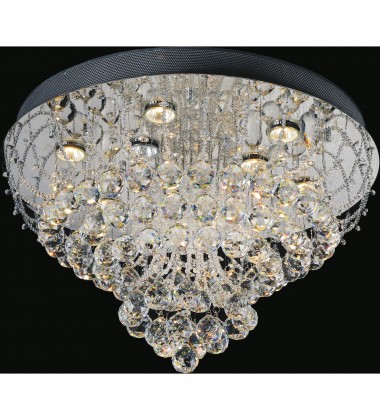  Fountain 9 Light Flush Mount With Chrome Finish (5050C24C) - CWI