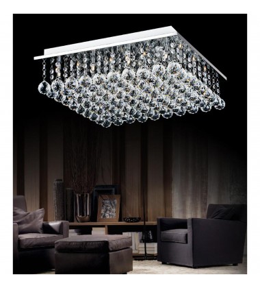  Sparkle 9 Light Flush Mount With Chrome Finish (5052C20C-S) - CWI