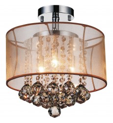  Radiant 3 Light Drum Shade Flush Mount With Chrome Finish (5062C12C (Chp + G)) - CWI