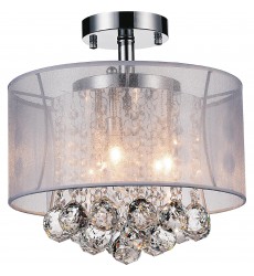  Radiant 3 Light Drum Shade Flush Mount With Chrome Finish (5062C12C (Clear + W)) - CWI