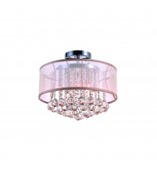  Radiant 6 Light Drum Shade Flush Mount With Chrome Finish (5062C16C (Chp + G)) - CWI