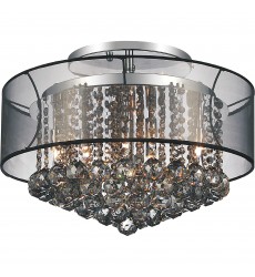  Radiant 9 Light Drum Shade Flush Mount With Chrome Finish (5062C20C (Smoke + B)) - CWI