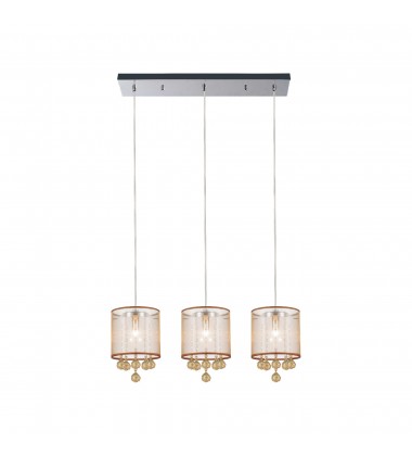  Radiant 3 Light Multi Light Pendant With Chrome Finish (5062P24C-3 (Chp + G)) - CWI