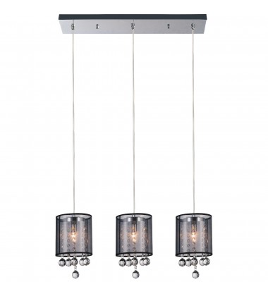 Radiant 3 Light Multi Light Pendant With Chrome Finish (5062P24C-3 (Smoke + B)) - CWI
