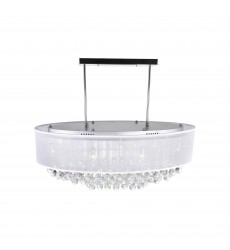  Radiant 9 Light Drum Shade Chandelier With Chrome Finish (5063P36C (Clear+ W)) - CWI