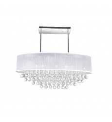  Radiant 9 Light Drum Shade Chandelier With Chrome Finish (5063P36C (Clear+ W)) - CWI