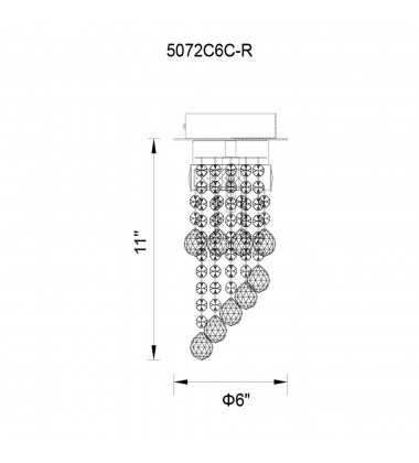 Monica 1 Light Flush Mount With Chrome Finish (5072C6C-R) - CWI  Monica 1 Light Flush Mount With Chrome Finish (5072C6C-R) - CWI