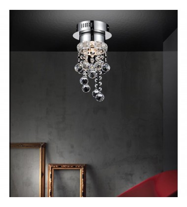 Monica 1 Light Flush Mount With Chrome Finish (5072C6C-R) - CWI  Monica 1 Light Flush Mount With Chrome Finish (5072C6C-R) - CWI