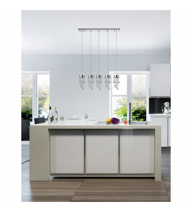  Monica 5 Light Multi Light Pendant With Chrome Finish (5072P36C-RC) - CWI