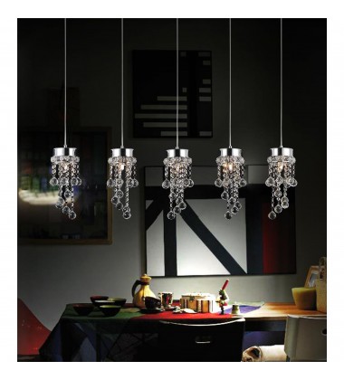  Monica 5 Light Multi Light Pendant With Chrome Finish (5072P36C-RC) - CWI