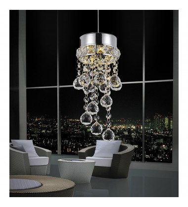 Monica 1 Light Down Mini Pendant With Chrome Finish (5072P5C-R) - CWI  Monica 1 Light Down Mini Pendant With Chrome Finish (5072P5C-R) - CWI