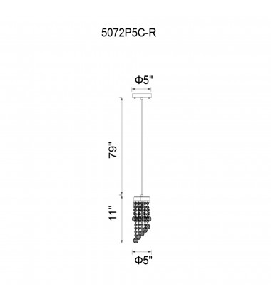 Monica 1 Light Down Mini Pendant With Chrome Finish (5072P5C-R) - CWI  Monica 1 Light Down Mini Pendant With Chrome Finish (5072P5C-R) - CWI