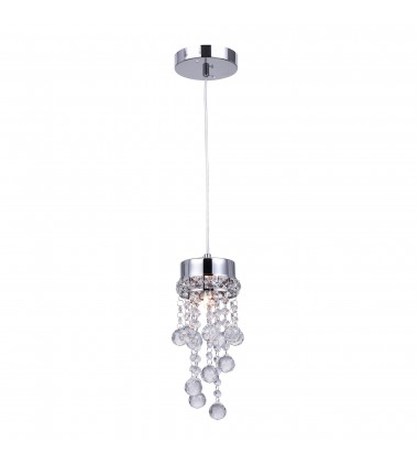  Monica 1 Light Down Mini Pendant With Chrome Finish (5072P5C-R) - CWI
