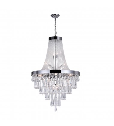  Vast 17 Light Down Chandelier With Chrome Finish (5078P32C (Clear)) - CWI
