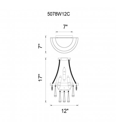  Vast 3 Light Wall Sconce With Chrome Finish (5078W12C) - CWI