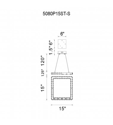  Ring LED Chandelier With Chrome Finish (5080P15ST-S) - CWI