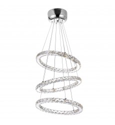  Ring LED Chandelier With Chrome Finish (5080P16ST-3R) - CWI
