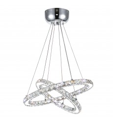  Ring LED Chandelier With Chrome Finish (5080P20ST-2R) - CWI